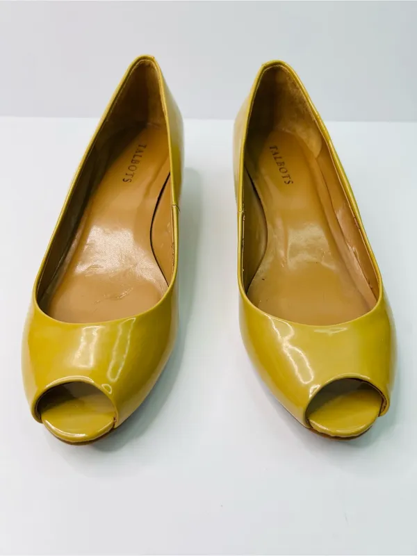 Talbots Tanish Patent Peep-Toe Flats Size 10-1/2 M with 1-1/2” Wedge Heel - Image 3