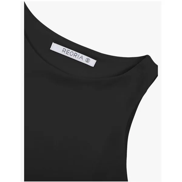 NEW Black Halter Neck Double Lined Tank Crop Top M - Image 7