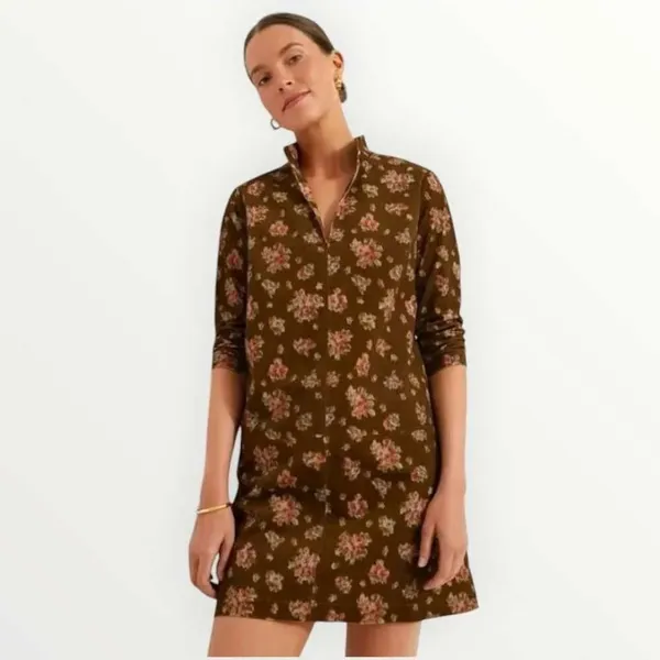 Tuckernuck Hazel Bouquet Corduroy Clifton Dress Women Brown XS - Image 2