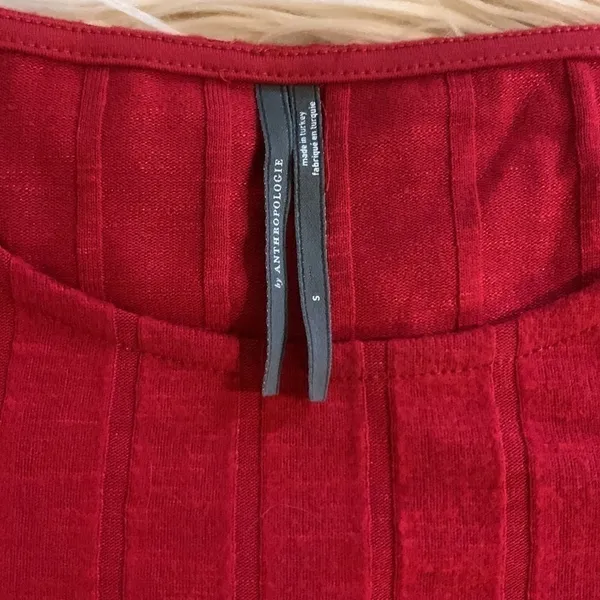 Anthropologie Ribbed Slide Slit Tunic Red New NWOT - Small - Image 10