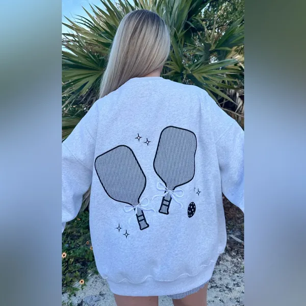Sunkissed Coconut Pickleball Long Sleeve Soft Sweatshirt Size XL - Image 6
