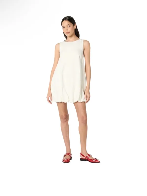 The Drop Women's Linen Sleeveless Bubble Hem Mini Dress Coastal - Image 2