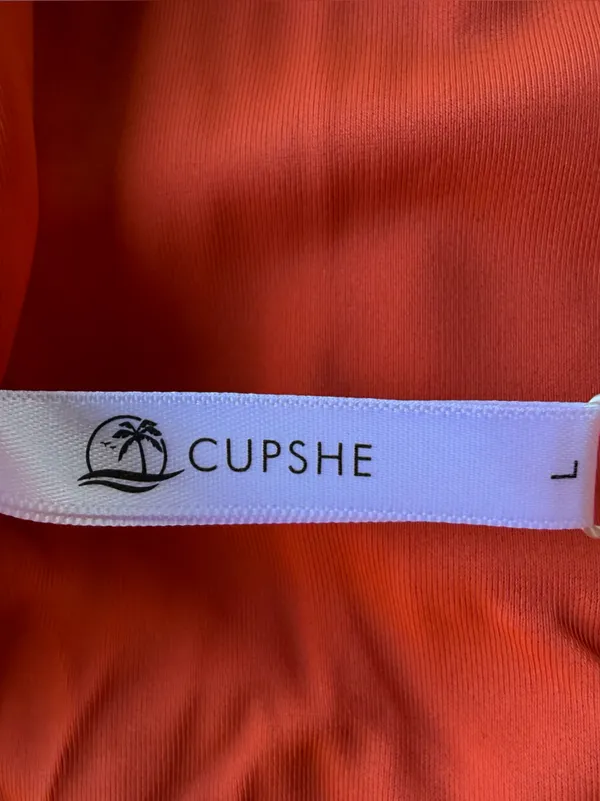 Cupshe NEW Women's Orange Vneck One Piece Swimsuit Size L #260359 - Image 6