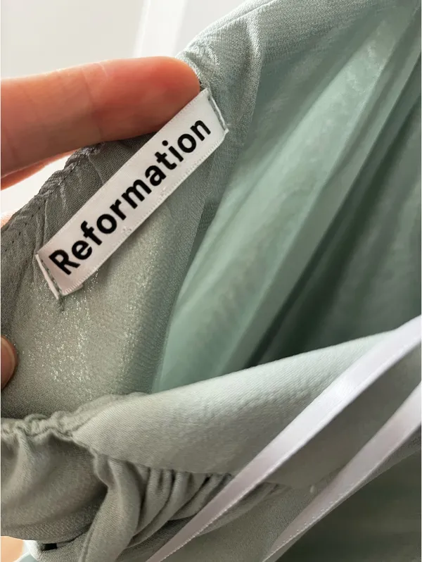 Reformation Lizbeth Halter Neck Dress Celadon - Image 6