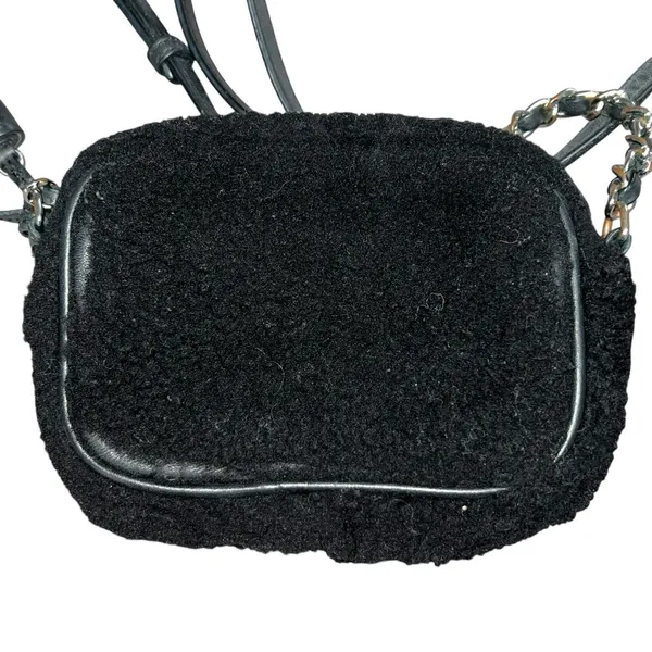 MICHAEL Michael Kors Jet Set Travel Small‎ Chain Shearling Crossbody Black Purse - Image 5