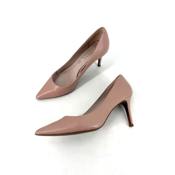 Next Pointed Toe Pumps Womens 38 Leather Stiletto‎ Heels Office Siren Neutral - Image 2