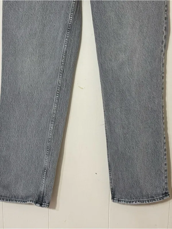 Abercrombie The 90s Straight Jeans Ultra High Rise Gray Wash Size 10 - Image 5