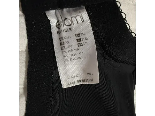 Elomi 34L Morgan Stretch Banded Underwire Bra Style EL4111 Black Full Figure - Image 4