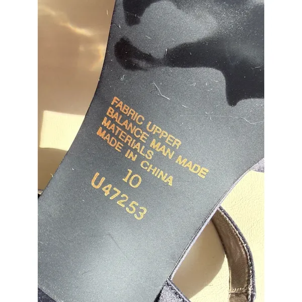 Unlisted Navy Blue Satin Block Heel‎ Sandals Strap Platform U47253 Size 10 - Image 7