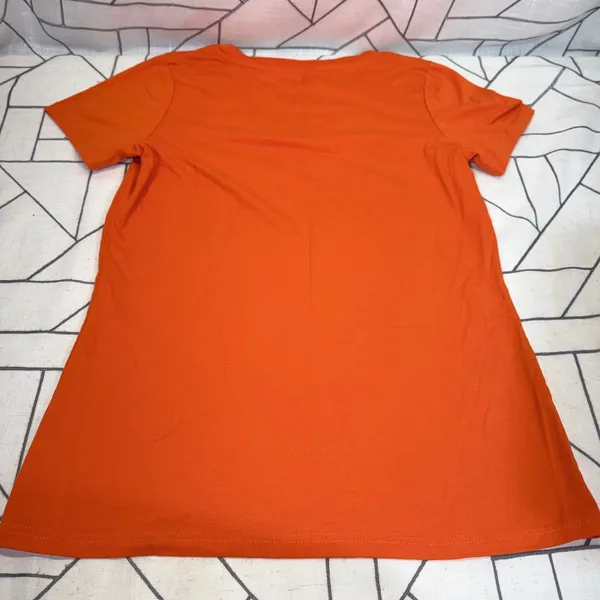 NFL Team Apparel Denver Broncos‎ XL Orange V-Neck Graphic T-Shirt Short Sleeve - Image 3