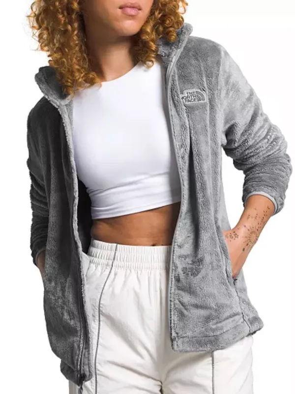 The North Face Women's Gray Plush Full-Zip Teddy Osito fleece Jacket‎ Size M - Image 4