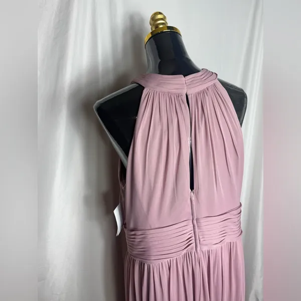 David’s Bridal formal gown blush Pink Halter Dress elegant effortless 16 NWT - Image 7