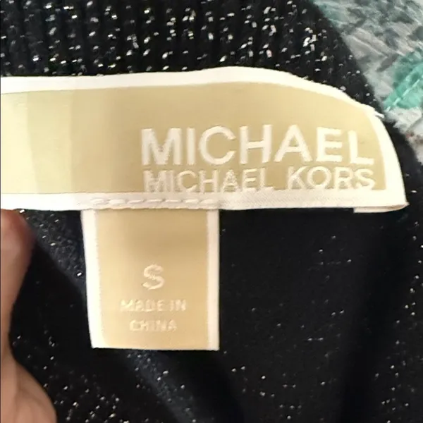 Michael Kors Metallic Sweater Dress S Black‎ Shimmer Dark Academia - Image 8