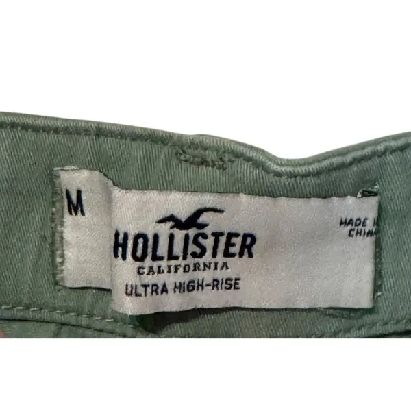 Hollister Women's Pants Ultra‎ High-Rise Cargo Straight Leg Stretch Green Medium - Image 5