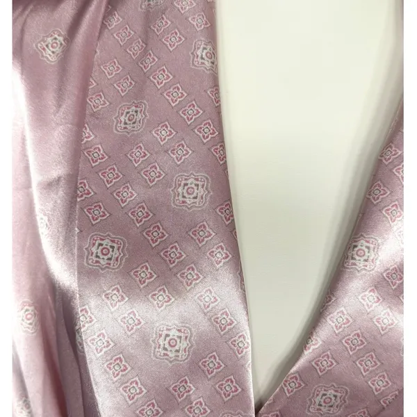 Vintage Jones New York Womens Robe Pink Pattern Shawl Collar Tie Waist‎ M - Image 6