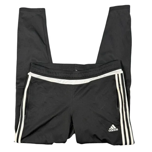Adidas Climacool Track Pants Womens Medium Black 3 Stripe Zip Ankle Athletic - Image 4