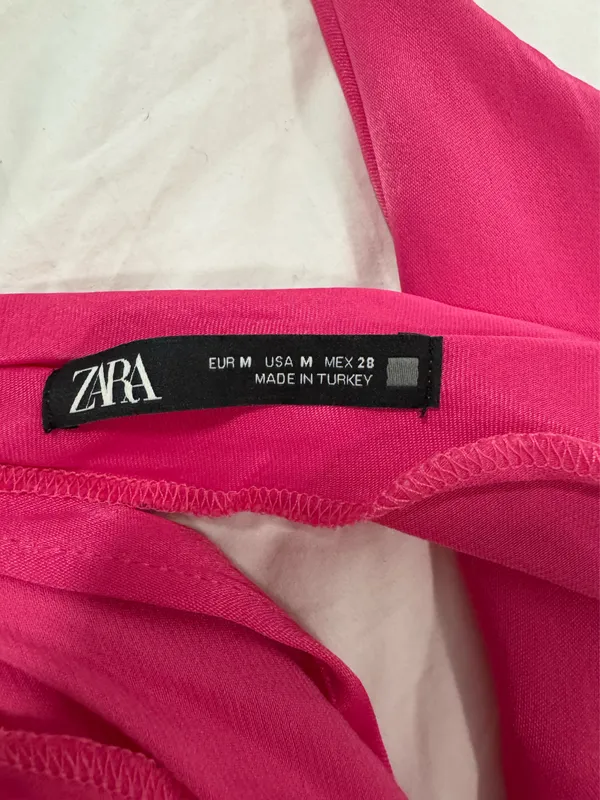 Zara Hot Pink Silk Cowl Neck Tank Top - Image 5