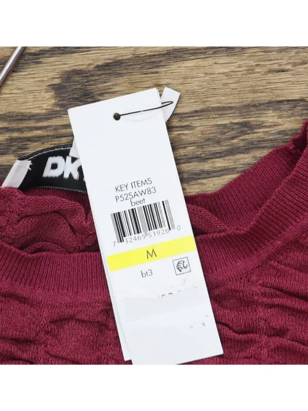 NWT DKNY Womens Lightweight Textured Top P52SAW83 Beet Red M - Image 10
