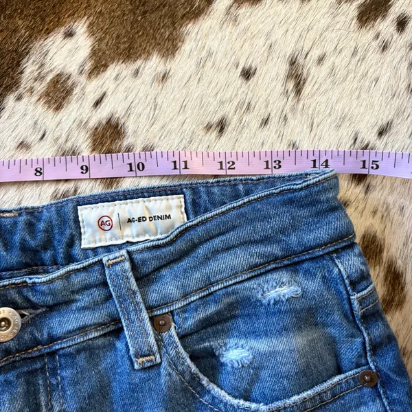 AG JEANS Saige Crop High Rise straight Leg‎ Jeans Size 28 Light Wash - Image 5