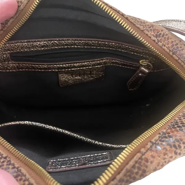 GILI Leather Crossbody Bag‎ Sienna Snakeskin Brown Purse - Image 7