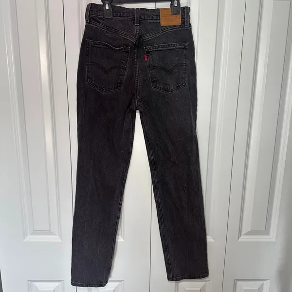 Levi's 70s High Slim Straight Jeans‎ Womens 26 Black Washed Stretch Denim Heavy - Image 3