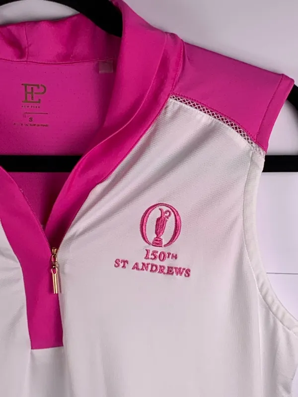 EP Pro Golf Polo Women’s S White Pink Sleeveless St Andrews 150th Anniversary - Image 4