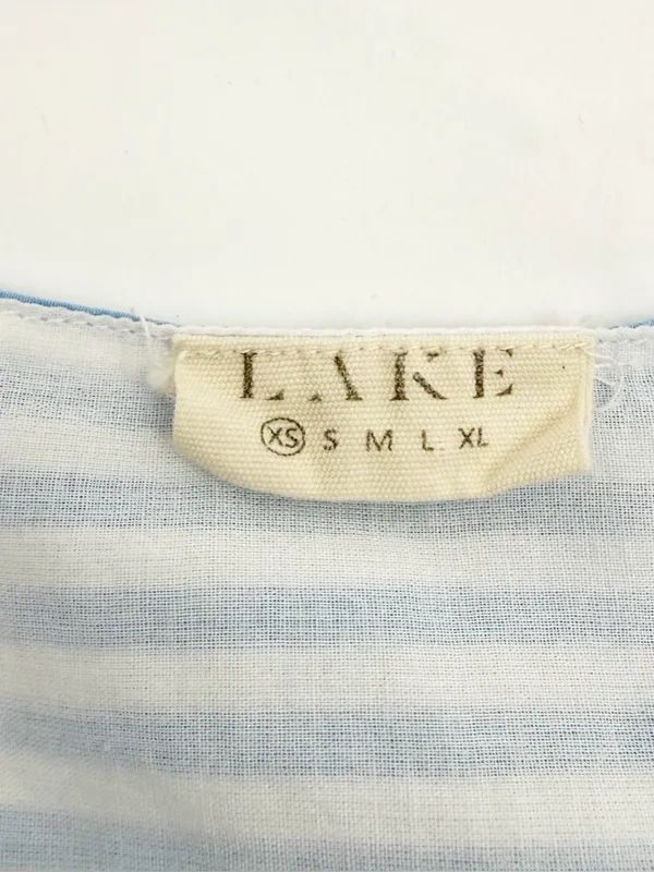 Lake Pajamas Sleeveless Cotton Sleep Pajama Top Blue White Stripes - Image 5