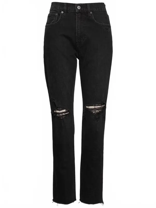 Gap Short High Rise Cheeky Straight Jeans NWT Worn Black Destroy Size 26S - Image 3