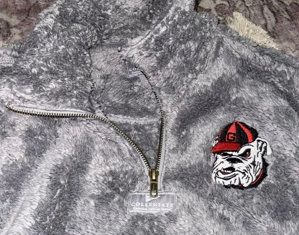 Collegiate Outfitters Georgia Bulldogs collegiate Sherpa side zip Gray Fleece Quarter-Zip Pullover - Image 5