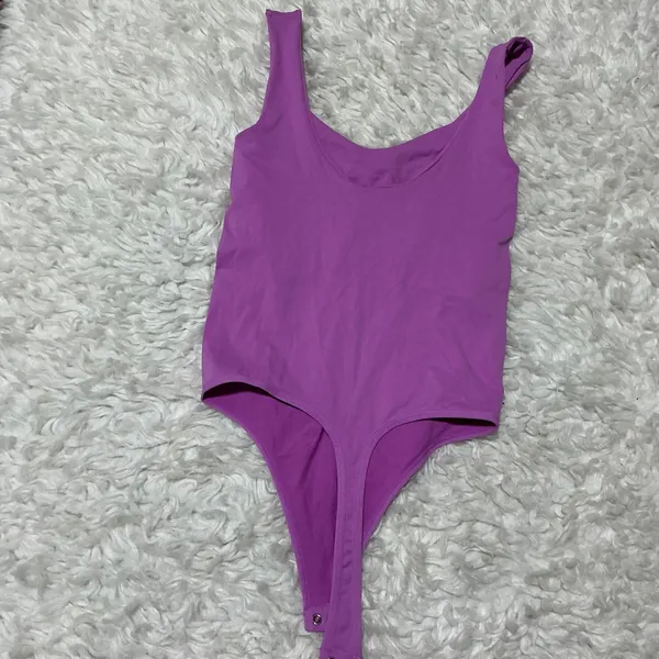 Free People Intimately Bodysuit Purple Scoop Neck Thong Snap XS/S Sleeveless Top - Image 4