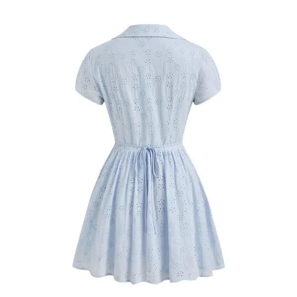 Cider Baby Blue Eyelet Mini Dress S Coquette Cottagecore - Image 3