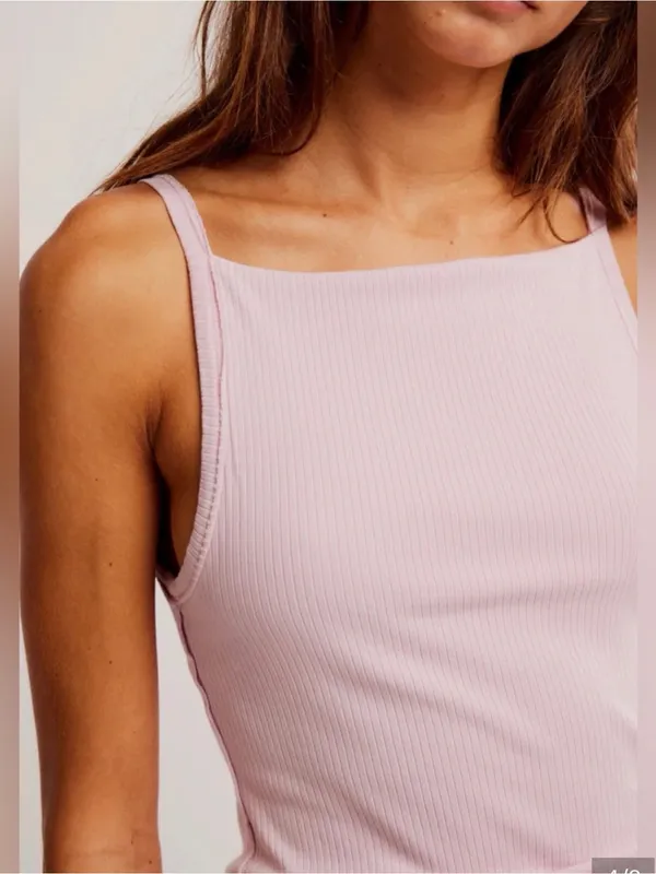 Free people small NWOT We The Free Mia Tank in Pink A Boo $38 - Image 3