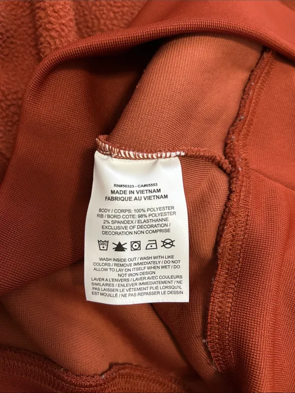 Nike Oversized Fleece Crop Crewneck Sweatshirt Rust - Image 7