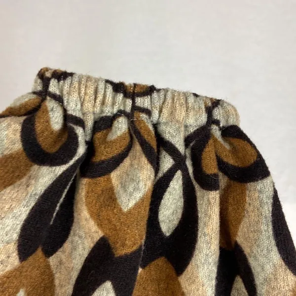 Funky People Tan Brown and Black Puff Sleeve Elastic Waist Floral Top Size XL - Image 6