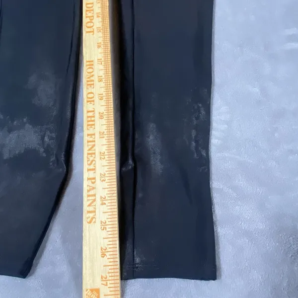 SPANX Faux Leather Leggings Black Womens Size XL Stretch Mid Rise Sleek Slimming - Image 11