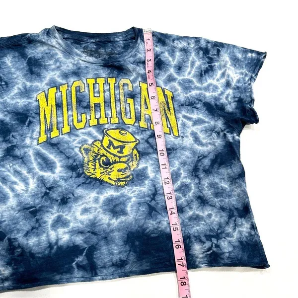 The Original Retro Brand U of Michigan Wolverines Tie Dye Crop Graphic T-shirt - Image 5