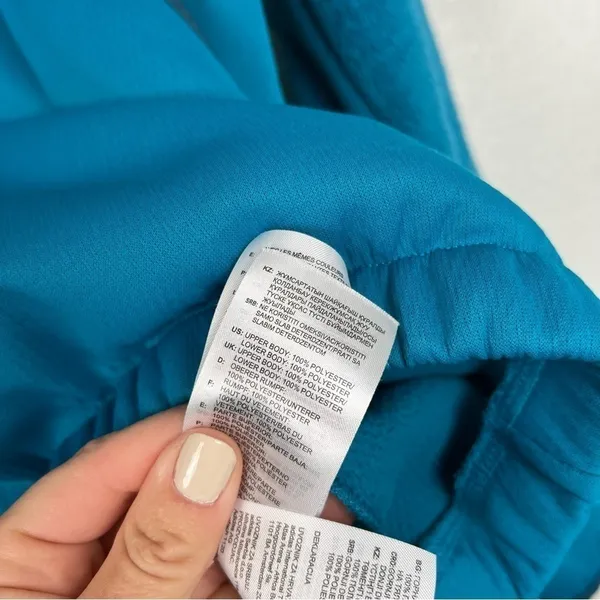 Adidas‎ Womens 1/4 Zip Fleece Pullover Blue Teal Kangaroo Pocket Jacket Size M - Image 4