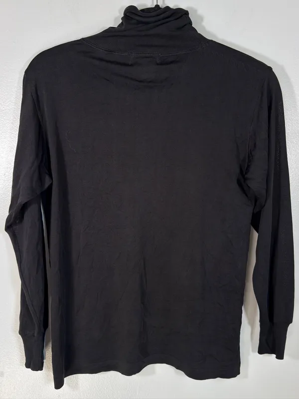 WinterSilks 100% Silk Layering Set Black Turtleneck, Long Sleeve Top Lightweight - Image 2
