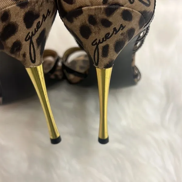 GUESS Leopard Print and Patent Leather‎ Strappy Heels BIN 12 - Image 6