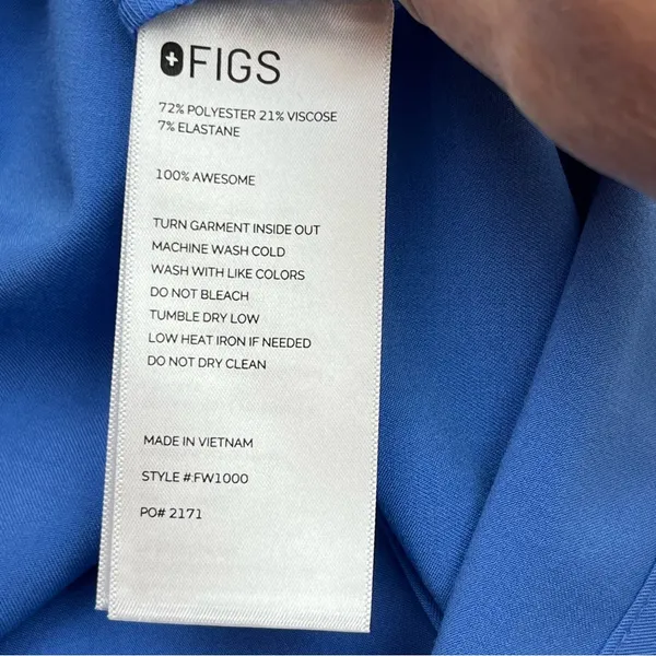 FIGS Catarina One Pocket Womens Scrub Top‎ Ceil Blue Shirt XXL NEW *EMBROIDERED - Image 8