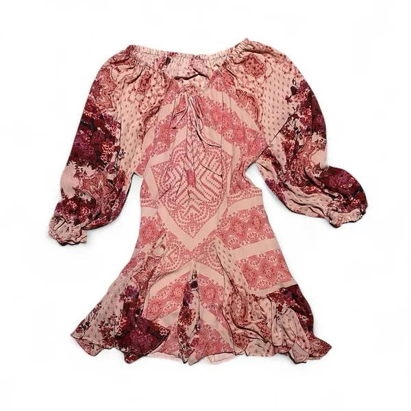 Free people floral boho bohemian mini dress, size Xs - Image 5