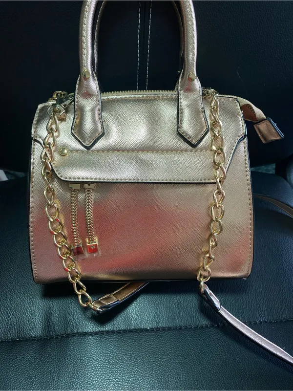 ALDO Rose Gold Mini Satchel Bag - Image 10
