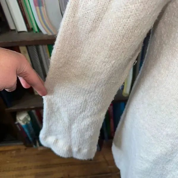 PRana cozy cream button down hooded L sweater coat - Image 2