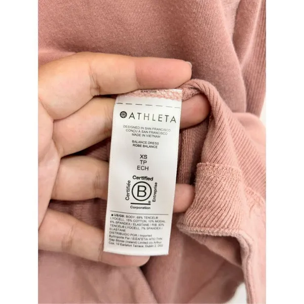 Athleta Balance Dress Long Sleeve Front Pockets Size‎ Extra Small Crewneck - Image 12