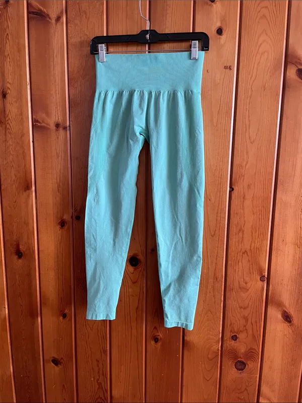 High-Waist Aqua/mint Leggings NVGTN workout leggings size medium high waist - Image 2