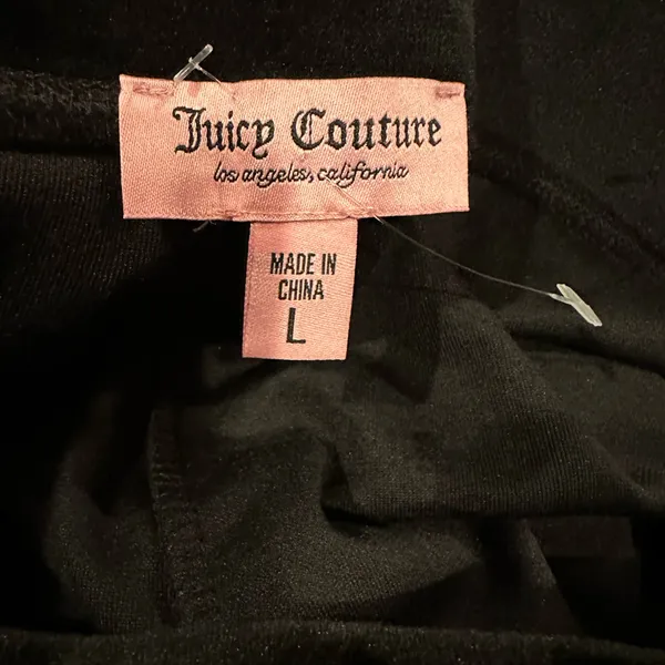 Juicy Couture velour bling spell-out black pullon shorts with pockets Size L - Image 6