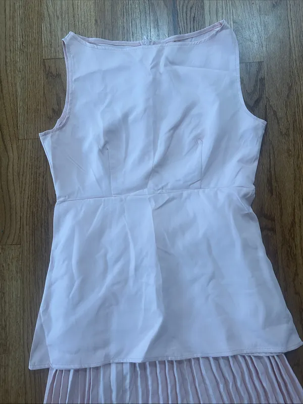 Blush Pink Sleeveless Peplum Pleated Maxi Dress and Matching Top NEW - Image 5