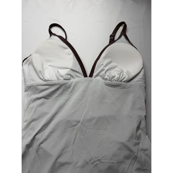 Cupshe Womens Brown Ruched V-Neck One-Piece Swimsuit ASL9035YC M - Image 5