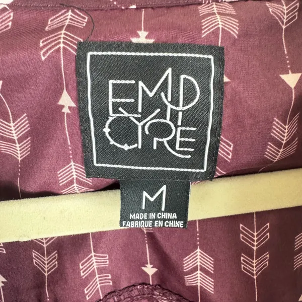 Empyre Burgundy‎ White Arrow Hooded Windbreaker Jacket Medium - Image 8