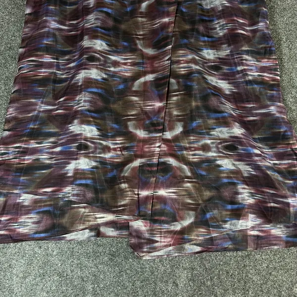 Lord & Taylor Silk Cotton Ikat Print 2 Piece Set Top & Skirt Purple Blue Sz 8 M - Image 11